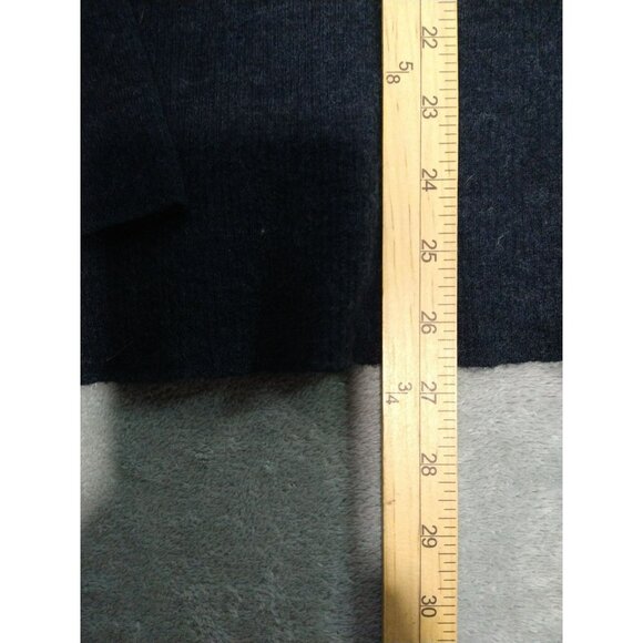 Soft Surroundings Sweater Womens Medium Charcoal Gray Wool Pullover 1/4 Zip - Picture 3 of 7